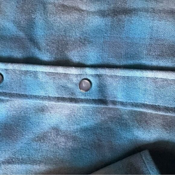 Pendleton Pearl Snap Virgin Wool Canyon Shirt Mens Size XL Sky Blue With Gray - Picture 8 of 12